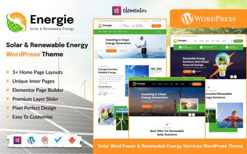 Energie - Solar and Renewable Energy WordPress Theme theme free